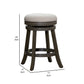 Opi 24 Inch Swivel Counter Stool Charcoal Cushioned Seat Weathered Gray By Casagear Home BM314526