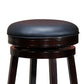 Opi 24 Inch Swivel Counter Stool Black Bonded Leather Espresso Brown Wood By Casagear Home BM314530
