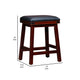 Nio 24 Inch Swivel Counter Stool Black Bonded Leather Espresso Brown Wood By Casagear Home BM314531