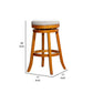 Opi 30 Inch Swivel Barstool Round Cushioned Seat Beige Natural Brown By Casagear Home BM314532