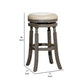 Opi 30 Inch Swivel Barstool Weathered Gray French Beige Bonded Leather By Casagear Home BM314533