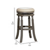 Opi 30 Inch Swivel Barstool Weathered Gray French Beige Bonded Leather By Casagear Home BM314533