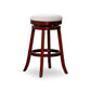 Opi 30 Inch Swivel Barstool Beige Polyester Cherry Brown Solid Wood By Casagear Home BM314538