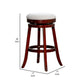 Opi 30 Inch Swivel Barstool Beige Polyester Cherry Brown Solid Wood By Casagear Home BM314538