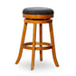 Opi 30 Inch Swivel Barstool Gray Polyester Natural Brown Solid Wood By Casagear Home BM314539