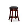 Opi 24 Inch Swivel Counter Stool, Dark Gray Fabric, Cherry Brown Solid Wood By Casagear Home