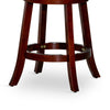 Opi 24 Inch Swivel Counter Stool, Dark Gray Fabric, Cherry Brown Solid Wood By Casagear Home