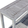 48 Inch Console Table, 2 Shelves, Slatted Design, Eucalyptus Silver Gray By Casagear Home