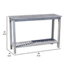 48 Inch Console Table, 2 Shelves, Slatted Design, Eucalyptus Silver Gray By Casagear Home