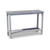 48 Inch Console Table, 2 Shelves, Slatted Design, Eucalyptus Silver Gray By Casagear Home