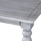 35 Inch Side End Table, Square Slatted Top, Multi Step Silver Gray Finish By Casagear Home