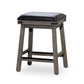 Nio 24 Inch Counter Stool, Saddle Black Bonded Leather, Weathered Gray By Casagear Home
