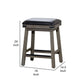 Nio 24 Inch Counter Stool Saddle Black Bonded Leather Weathered Gray By Casagear Home BM314545