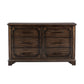 Amey 61 Inch Wide Dresser 6 Drawers with Bar Handles Rustic Brown Wood By Casagear Home BM314552