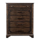 Amey 53 Inch Tall Dresser Chest 5 Drawers Bar Handles Rustic Brown Wood By Casagear Home BM314553