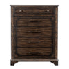 Amey 53 Inch Tall Dresser Chest 5 Drawers Bar Handles Rustic Brown Wood By Casagear Home BM314553