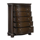 Joni 58 Inch Tall Dresser Chest 5 Drawers Faux Crystal Knobs Dark Brown By Casagear Home BM314556