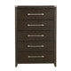 Bery 54 Inch Tall Dresser Chest 5 Drawers Metal Handles Dark Brown By Casagear Home BM314557