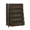 Bery 54 Inch Tall Dresser Chest 5 Drawers Metal Handles Dark Brown By Casagear Home BM314557