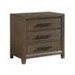 Wyn 27 Inch Nightstand 3 Drawers Nickel Handles Brushed Walnut Brown By Casagear Home BM314561