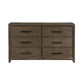 Wyn 62 Inch Wide Dresser 6 Drawers Nickel Handles Brushed Walnut Brown By Casagear Home BM314562