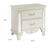 Xeni 28 Inch Nighstand 2 Drawers Scrolled and Mirror Accent Champagne By Casagear Home BM314564