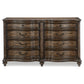 Deborah 68 Inch Dresser 8 Drawers Knobs and Drop Handles Brown Wood By Casagear Home BM314570