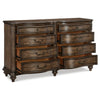 Deborah 68 Inch Dresser 8 Drawers Knobs and Drop Handles Brown Wood By Casagear Home BM314570