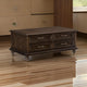 Berey 48 Inch Cocktail Coffee Table, 4 Drawers, Driftwood Brown Wood By Casagear Home