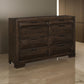 Amelie 59 Inch Dresser 8 Drawers Bronze Handles Warm Espresso Brown Wood By Casagear Home BM314578