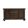 Hilton 66 Inch Buffet Console, 3 Drawers, 2 Cabinets, Cherry Brown and Gold By Casagear Home