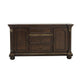 Hilton 66 Inch Buffet Console, 3 Drawers, 2 Cabinets, Cherry Brown and Gold By Casagear Home