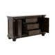 Hilton 66 Inch Buffet Console, 3 Drawers, 2 Cabinets, Cherry Brown and Gold By Casagear Home