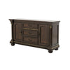 Hilton 66 Inch Buffet Console, 3 Drawers, 2 Cabinets, Cherry Brown and Gold By Casagear Home