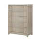 Owen 54 Inch Tall Dresser Chest 5 Drawers Pewter Handles Light Beige Wood By Casagear Home BM314582