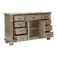 Lumi 68 Inch Dresser 9 Drawers 1 Cabinet Platinum Gold Wood Finish By Casagear Home BM314585