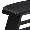 Elsaa 31 Inch Bar Height Bench Black Faux Leather Upholstery Solid Wood By Casagear Home BM314589