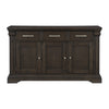 Ruth 60 Inch Sideboard Server Buffet 3 Drawer 3 Cabinet Rustic Brown Wood By Casagear Home BM314594