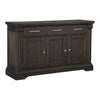 Ruth 60 Inch Sideboard Server Buffet 3 Drawer 3 Cabinet Rustic Brown Wood By Casagear Home BM314594