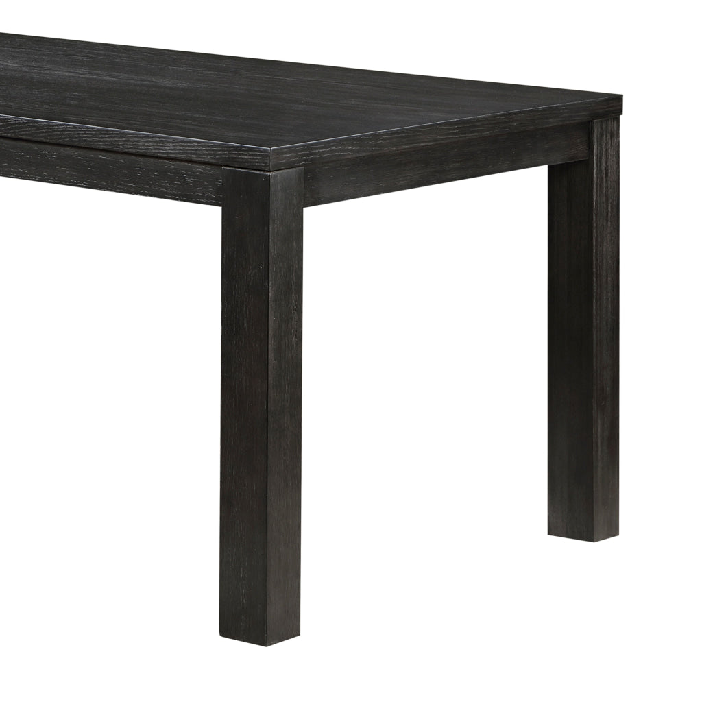 Lory 72 Inch Dining Table Rectangular Top 6 Seater Black Solid Wood By Casagear Home BM314598