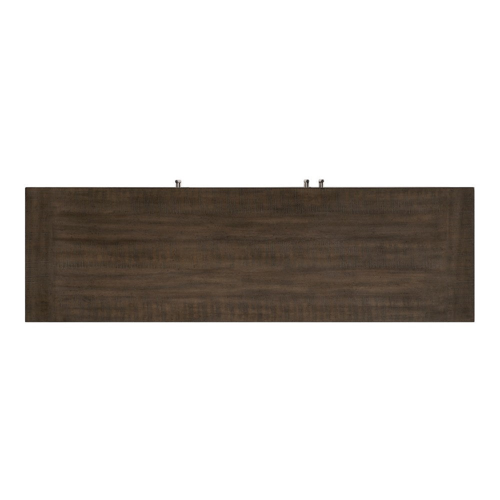 Olia 60 Inch Sideboard Buffet Server 3 Cabinets Adjustable Shelves Brown By Casagear Home BM314603