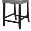 Rina 24 Inch Counter Height Chair, Gray Fabric, Black Wood, Set of 2 By Casagear Home