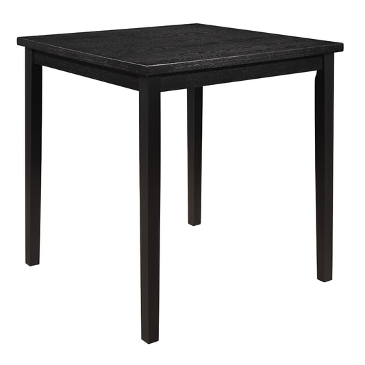 Rina 36 Inch Counter Height Table, 4 Seater Square Top, Black Solid Wood By Casagear Home