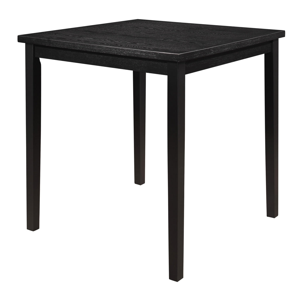 Rina 36 Inch Counter Height Table 4 Seater Square Top Black Solid Wood By Casagear Home BM314609