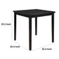 Rina 36 Inch Counter Height Table 4 Seater Square Top Black Solid Wood By Casagear Home BM314609