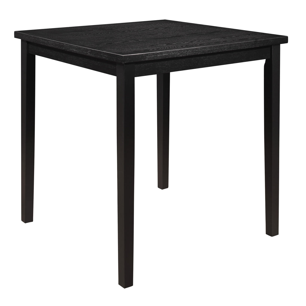 Rina 36 Inch Counter Height Table 4 Seater Square Top Black Solid Wood By Casagear Home BM314609