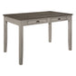 Brian 37 Inch Counter Height Table Brown Top 4 Drawers Gray Solid Wood By Casagear Home BM314610