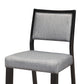 Tim 23 Inch Counter Height Chair Gray Polyester Upholstery Black Set of 2 By Casagear Home BM314614