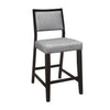 Tim 23 Inch Counter Height Chair, Gray Polyester Upholstery, Black, Set of 2 By Casagear Home