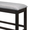 Tim 42 Inch Counter Height Bench Gray Polyester Upholstery Black Wood By Casagear Home BM314615